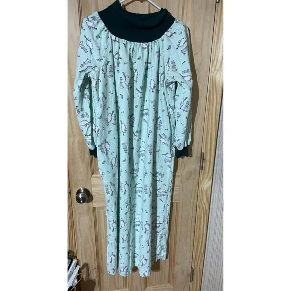 Flannel Cute Turtlenecks Vermont Country Store Intimates Sleepwear - Main Image